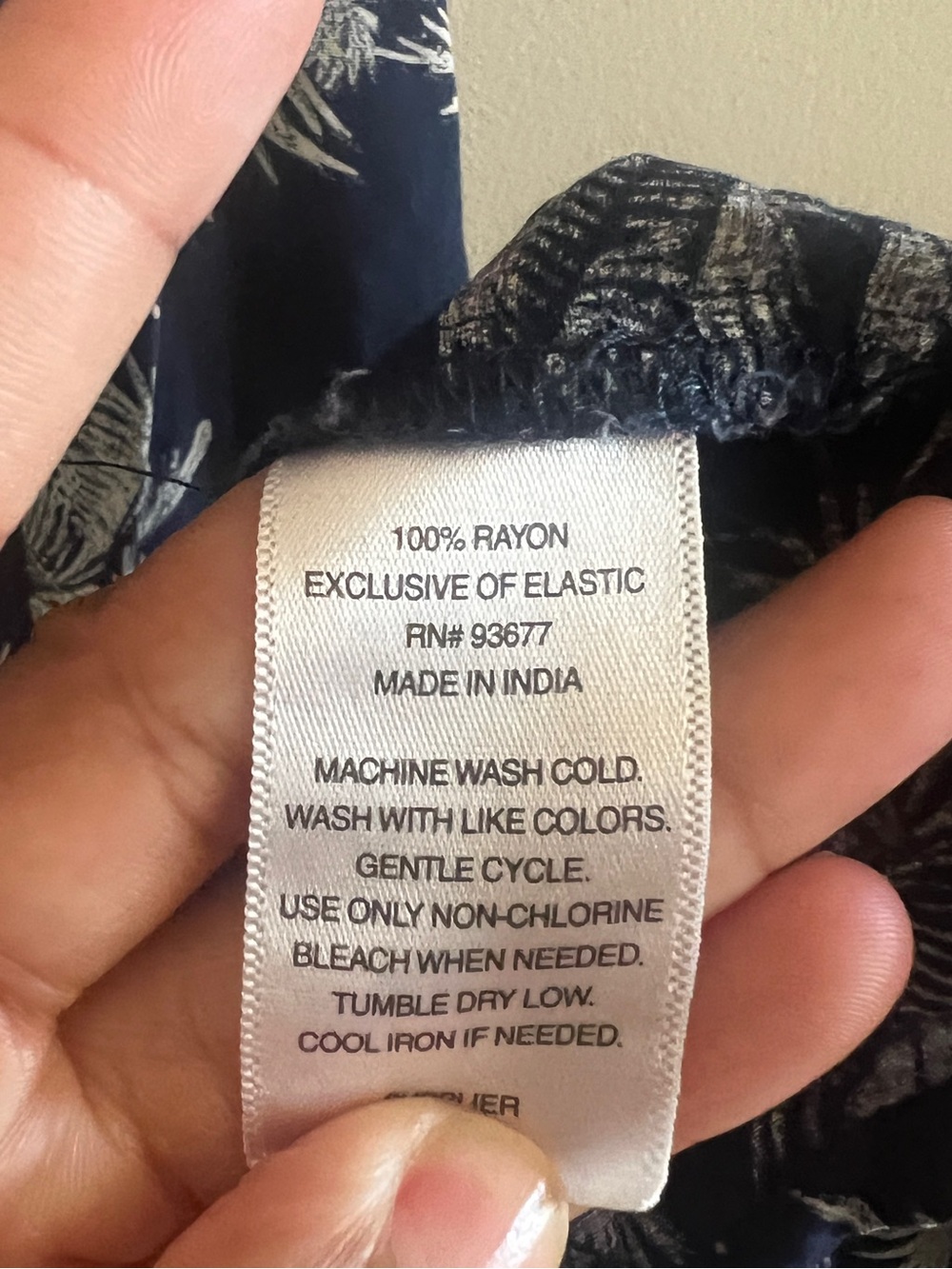 Navy Palm Print Spaghetti Strap Dress - Picture 4 of 4